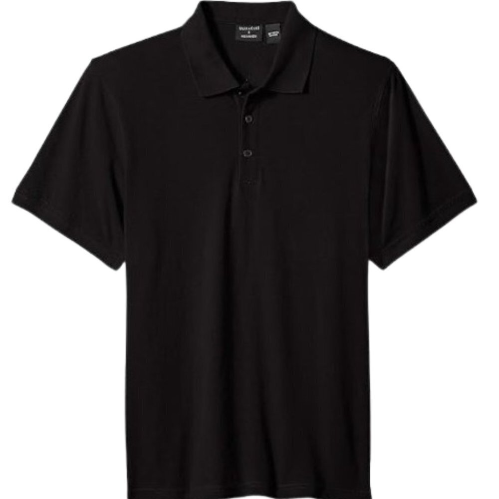 UltraClub Men's 3XL Basic Pique Polo Shirt Black Short Sleeve 8550 Relaxed Fit